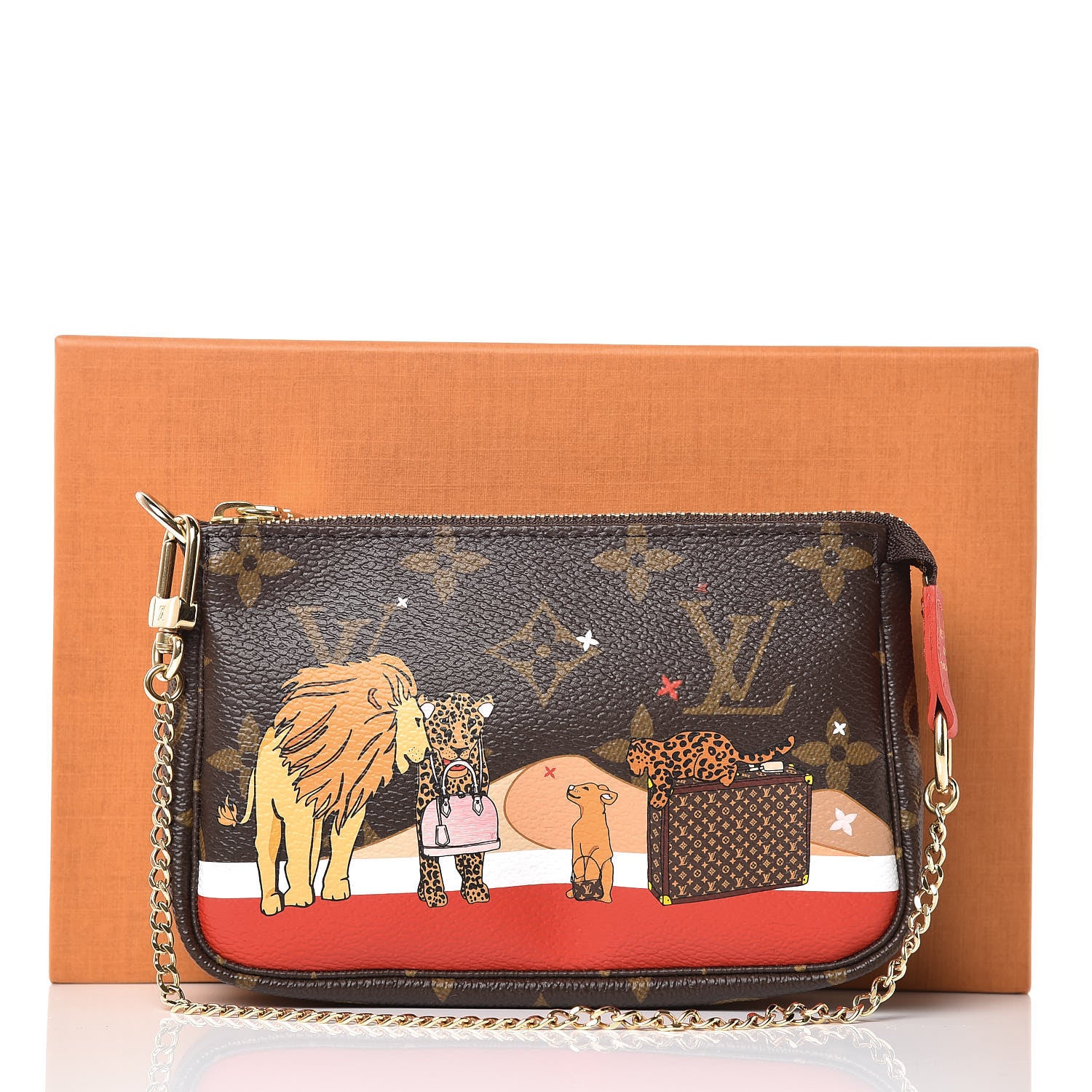 Louis Vuitton Monogram 2018 Christmas Animation Mini Cats Pochette Accessories 8 of 8