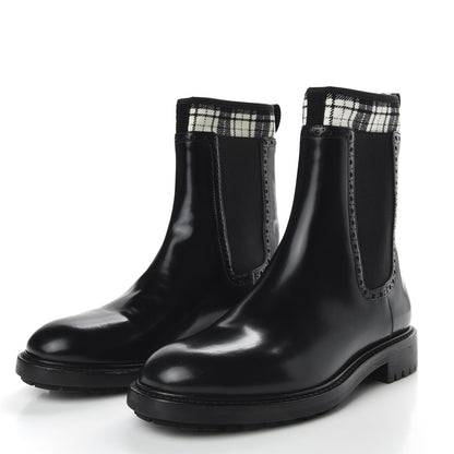 Christian Dior Calfskin Tartan D-Order Low Boot 36.5 Black Off White 3 of 8