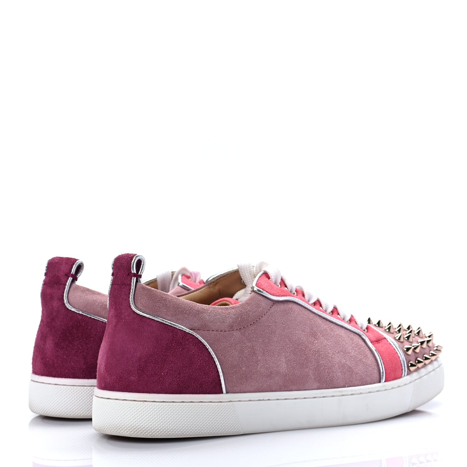 Christian Louboutin Veau Velours Calfskin Spikes Womens Vieira Flat Sneakers 37 Multicolor 4 of 8