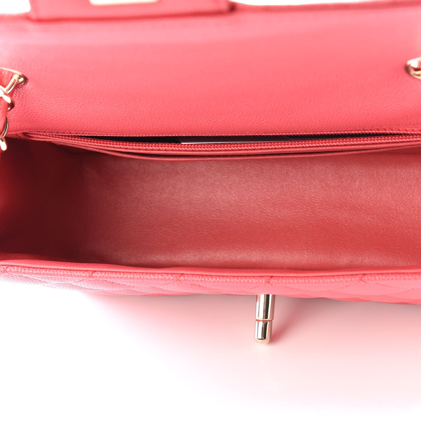 Caviar Quilted Mini Rectangular Flap Dark Pink