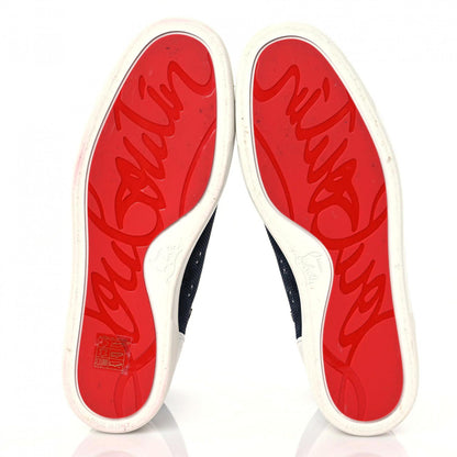 Christian Louboutin Mesh Suede Lou Spikes Flat Sneakers 43 Navy 5 of 12
