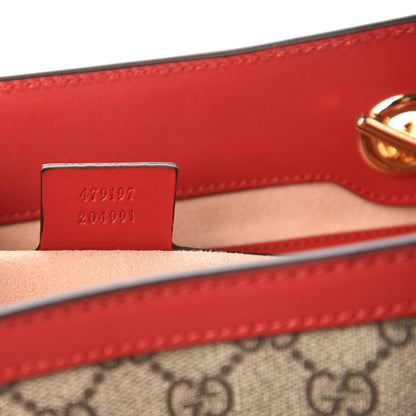 Gucci GG Supreme Monogram Medium Padlock Tote Hibiscus Red 9 of 10