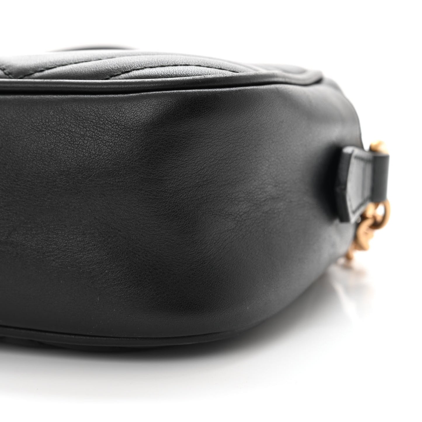 Calfskin Matelasse Small GG Marmont Chain Shoulder Bag Black