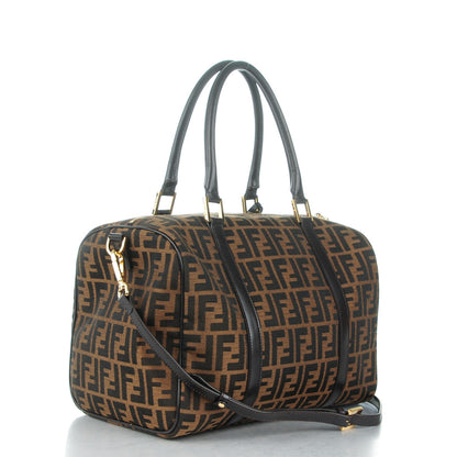 Fendi Zucca Medium Convertible Boston Satchel Tobacco Brown 3 of 7