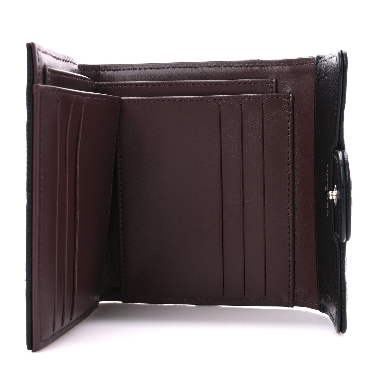 Caviar Quilted Compact Flap Wallet Black