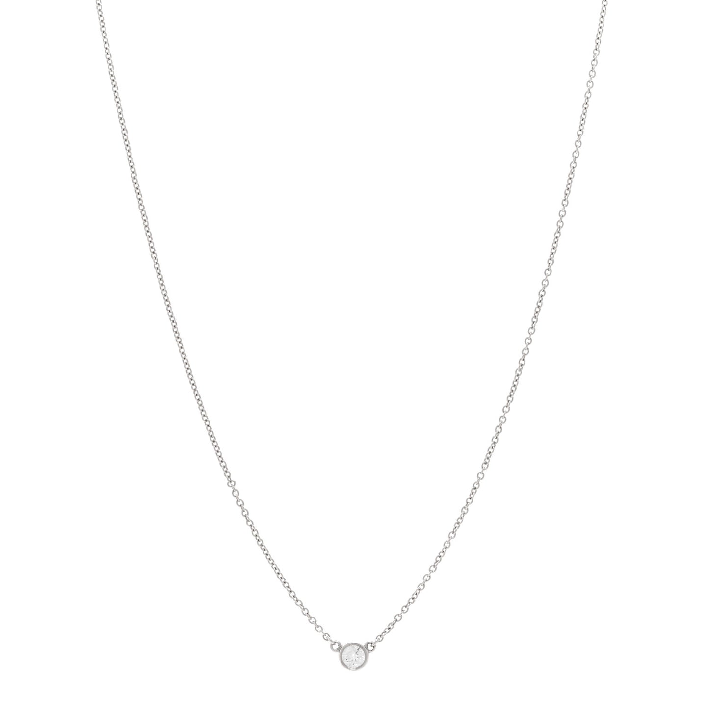 Platinum Diamond .14ct Elsa Peretti Diamonds by the Yard Pendant Necklace