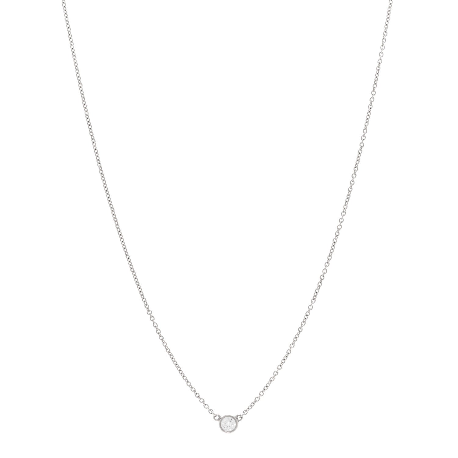 Tiffany Platinum Diamond .14ct Elsa Peretti Diamonds by the Yard Pendant Necklace 1 of 5