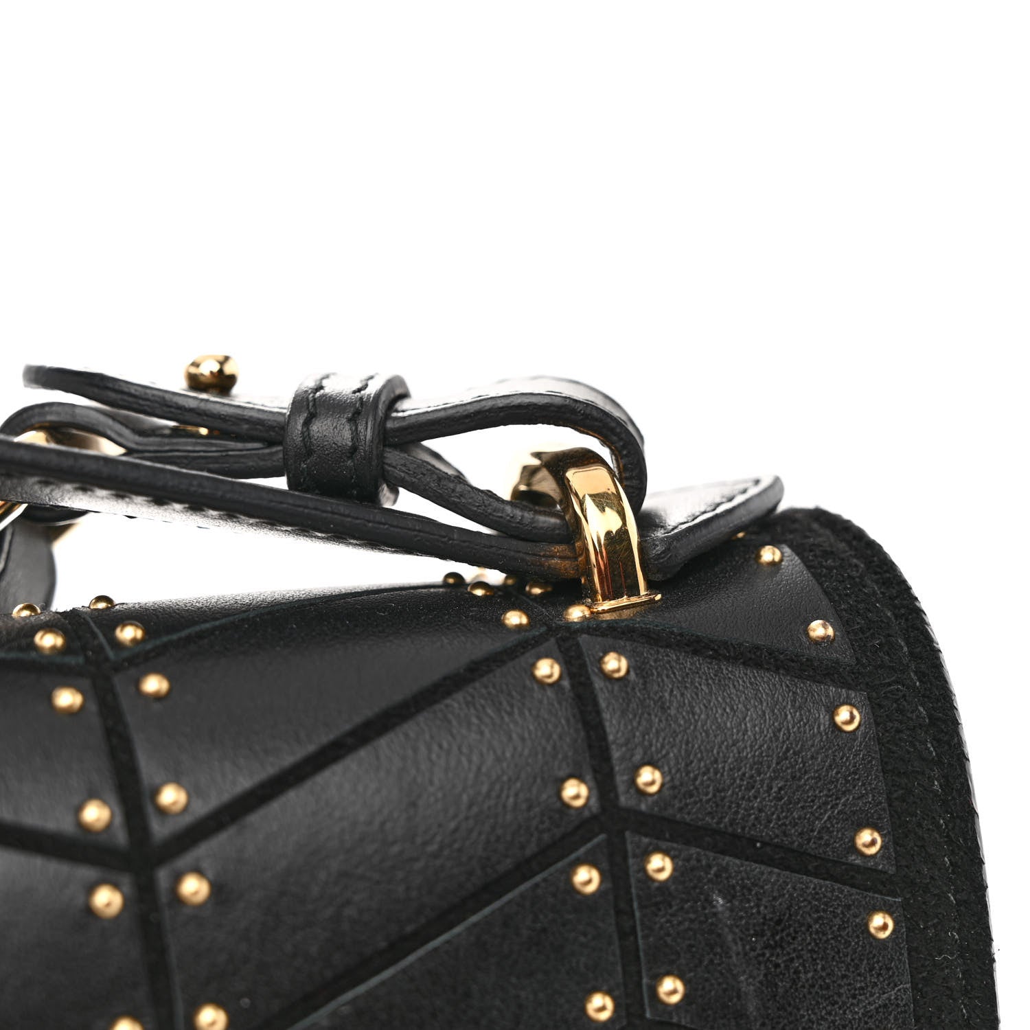 Salvatore Ferragamo Calfskin Suede Studded Aileen Shoulder Bag Black 13 of 14
