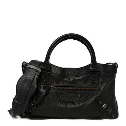 Balenciaga Lizard Embossed First Black 1 of 9