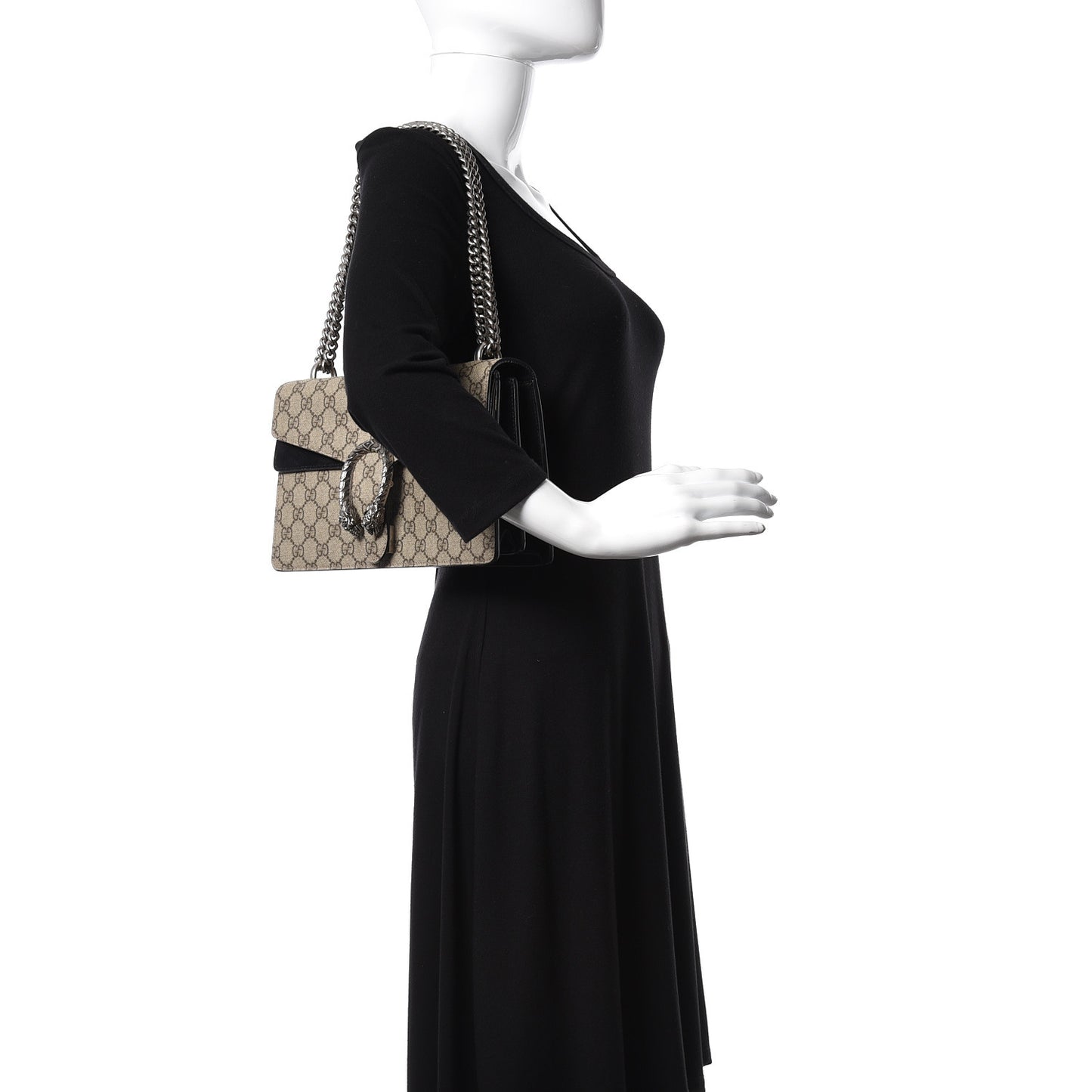GG Supreme Monogram Small Dionysus Shoulder Bag Black