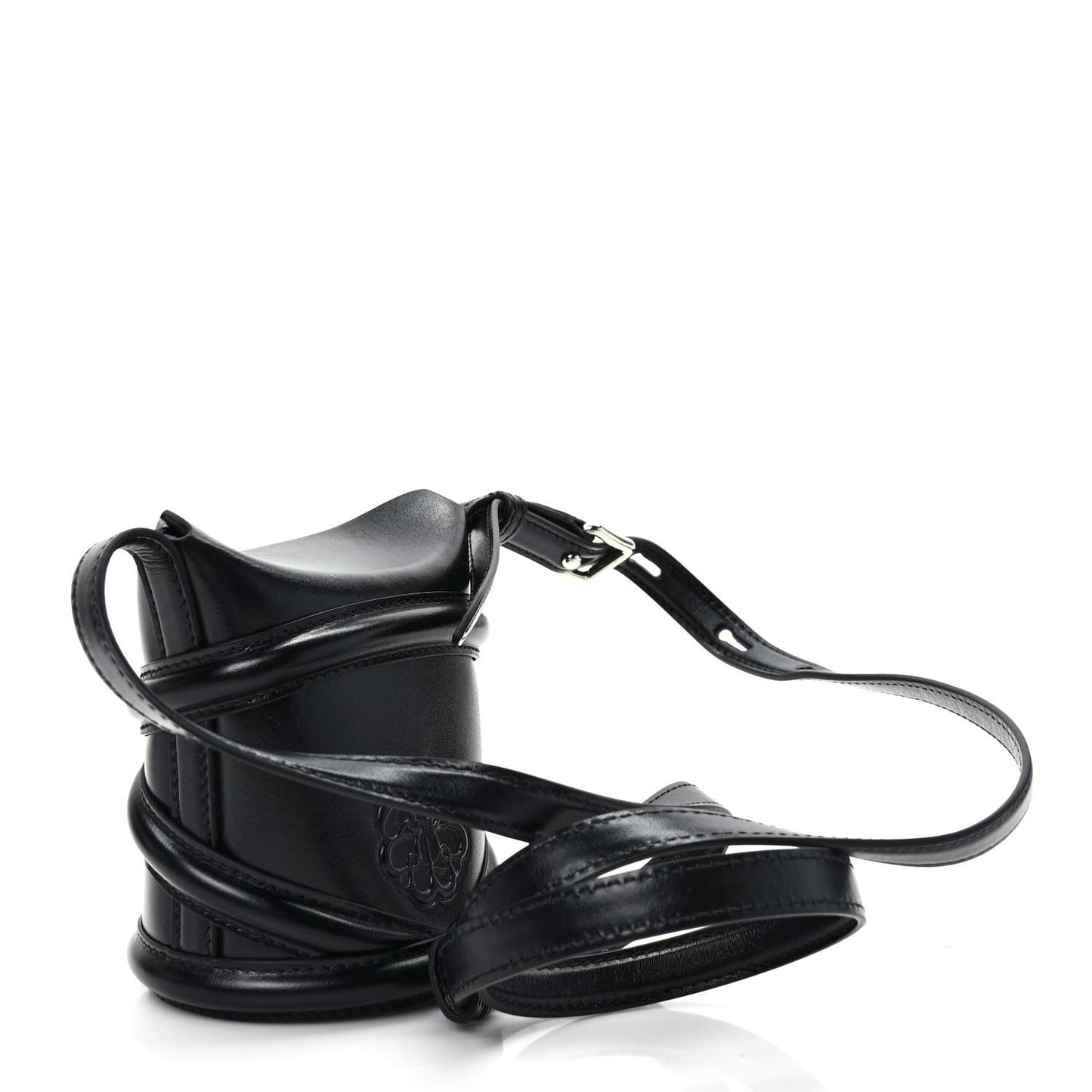 Calfskin Mini Curve Bucket Bag Black