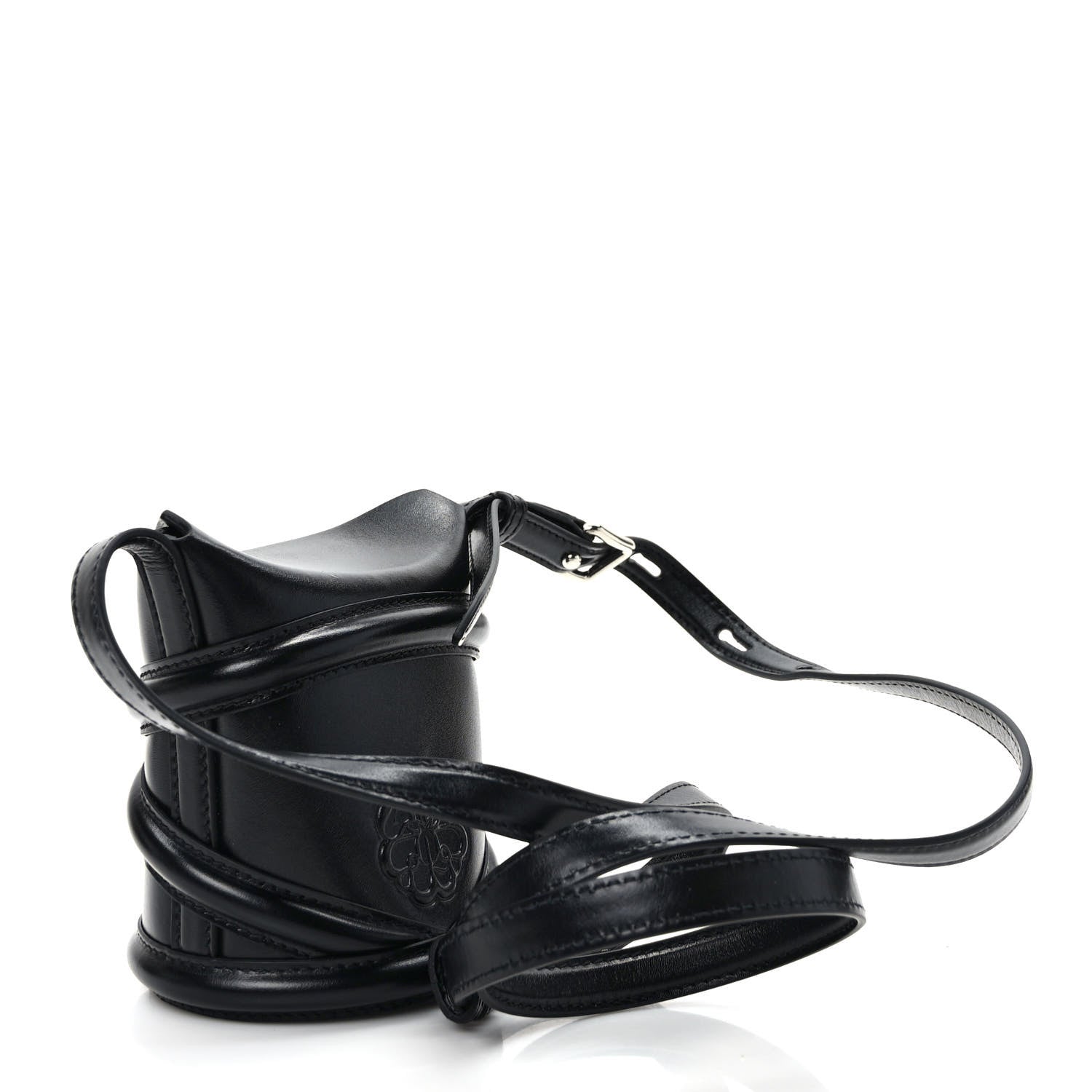 Alexander McQueen Calfskin Mini Curve Bucket Bag Black 3 of 10
