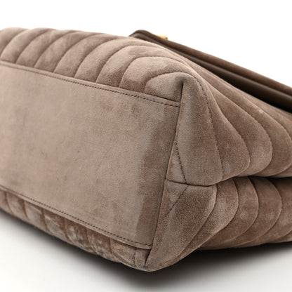 Saint Laurent Suede Y Quilted Monogram Medium Loulou Chain Satchel Taupe 12 of 12