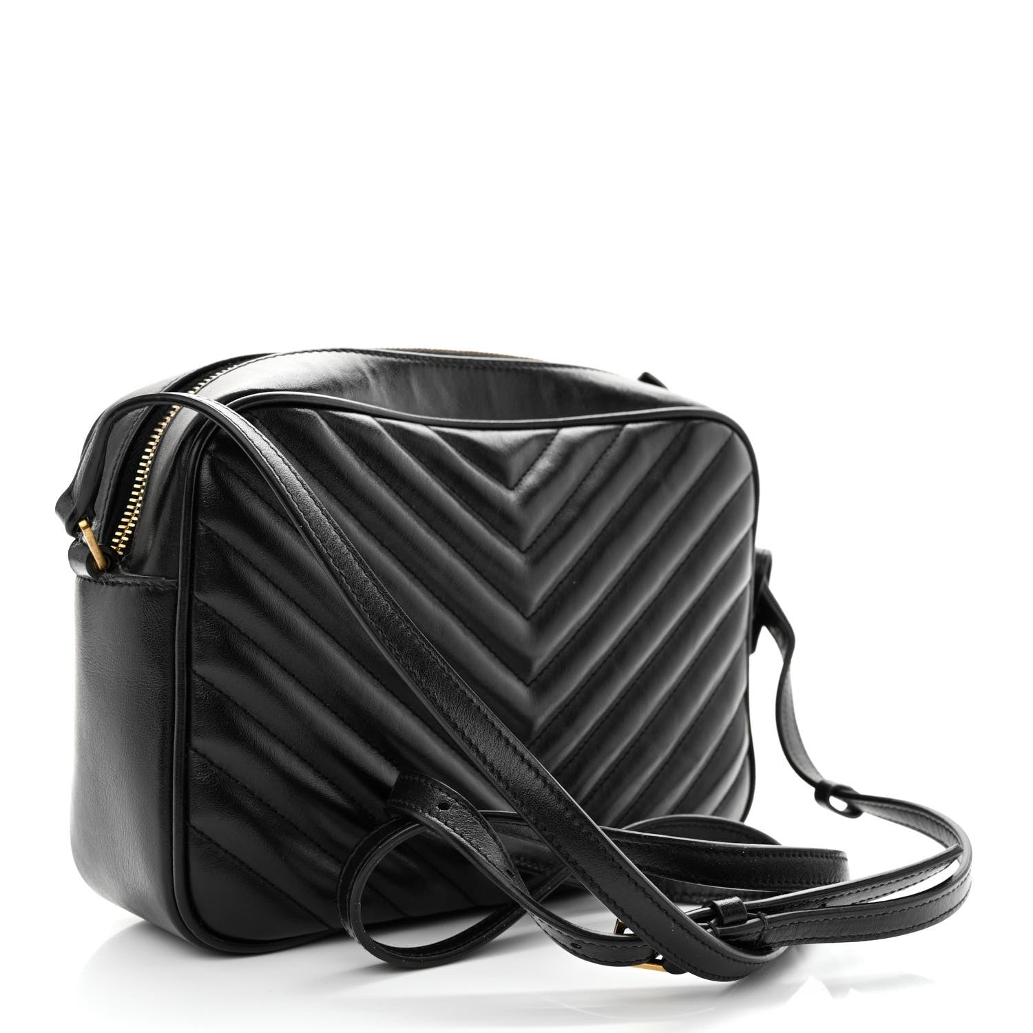Saint Laurent Calfskin Matelasse Monogram Lou Camera Bag Black 3 of 12
