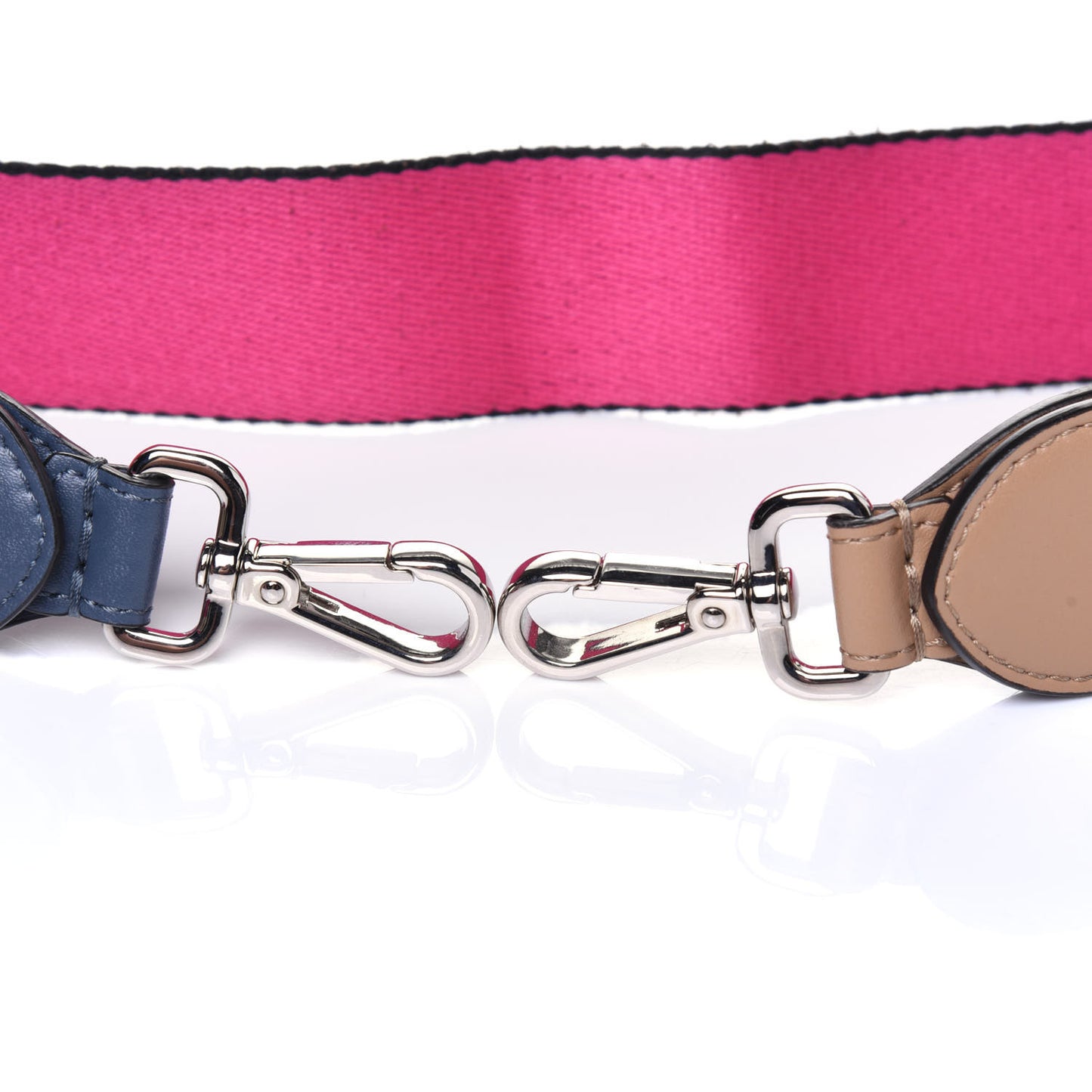 Woven Twill Calfskin FF Strap You Magenta Amido Multicolor