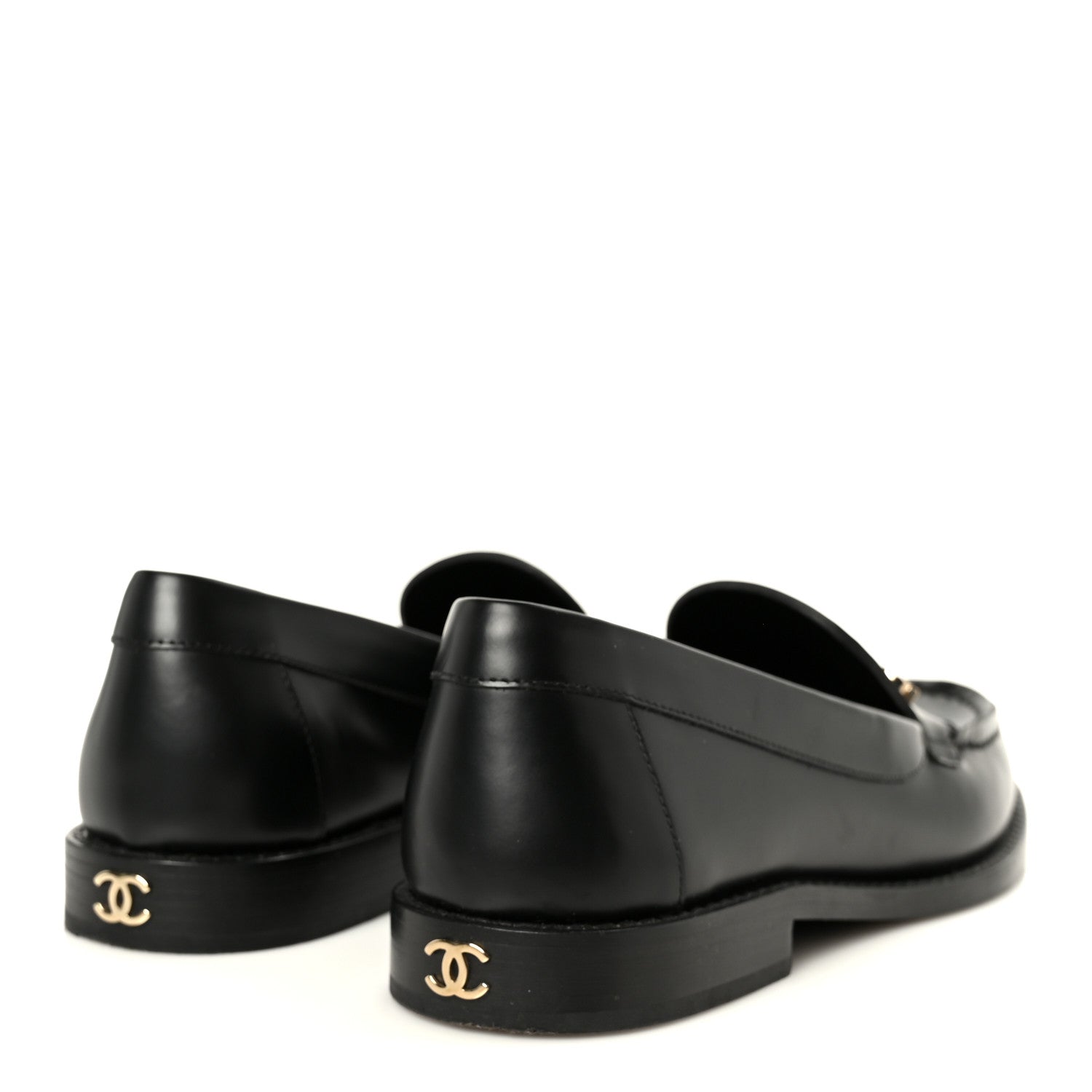 Chanel Calfskin Crystal CC Mocassin Loafers 36 Black 5 of 10