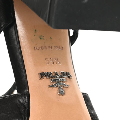 Prada Calfskin Grommet Strap Sandals 39.5 Black 8 of 11