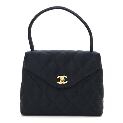 Chanel Satin Quilted Kelly Flap Bag Navy 1 of 10