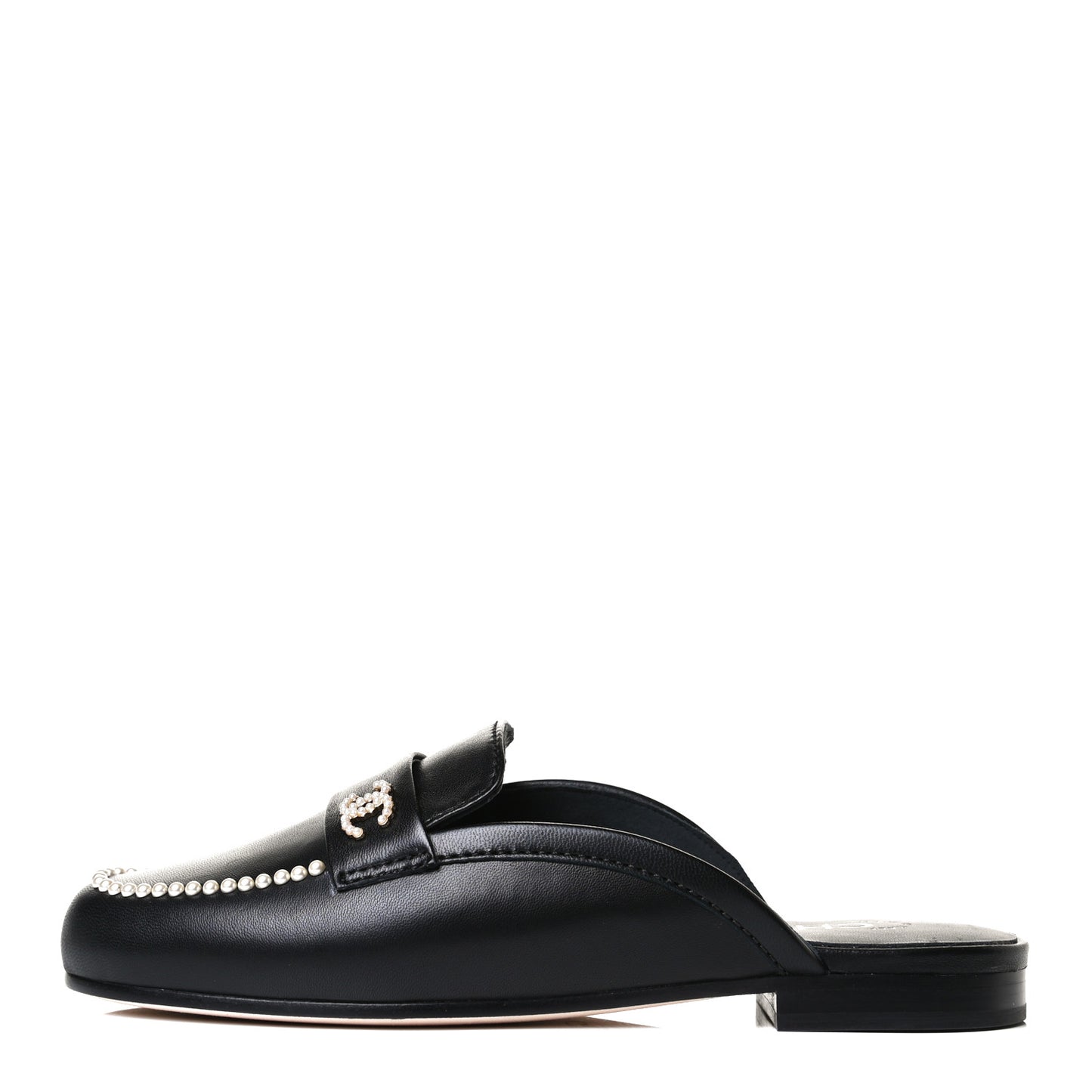 Lambskin Pearl CC Mules 36 Black