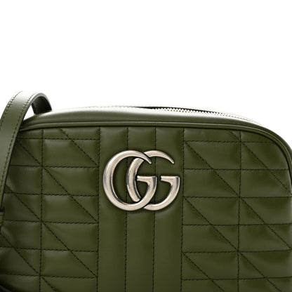 Gucci Calfskin Matelasse Aria Small GG Marmont Chain Shoulder Bag Military Wood 7 of 10