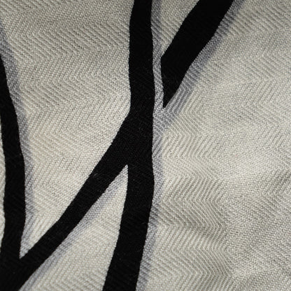 Hermes Cashmere Silk Tyger Tyger Shawl 140 Black White Gris 4 of 8