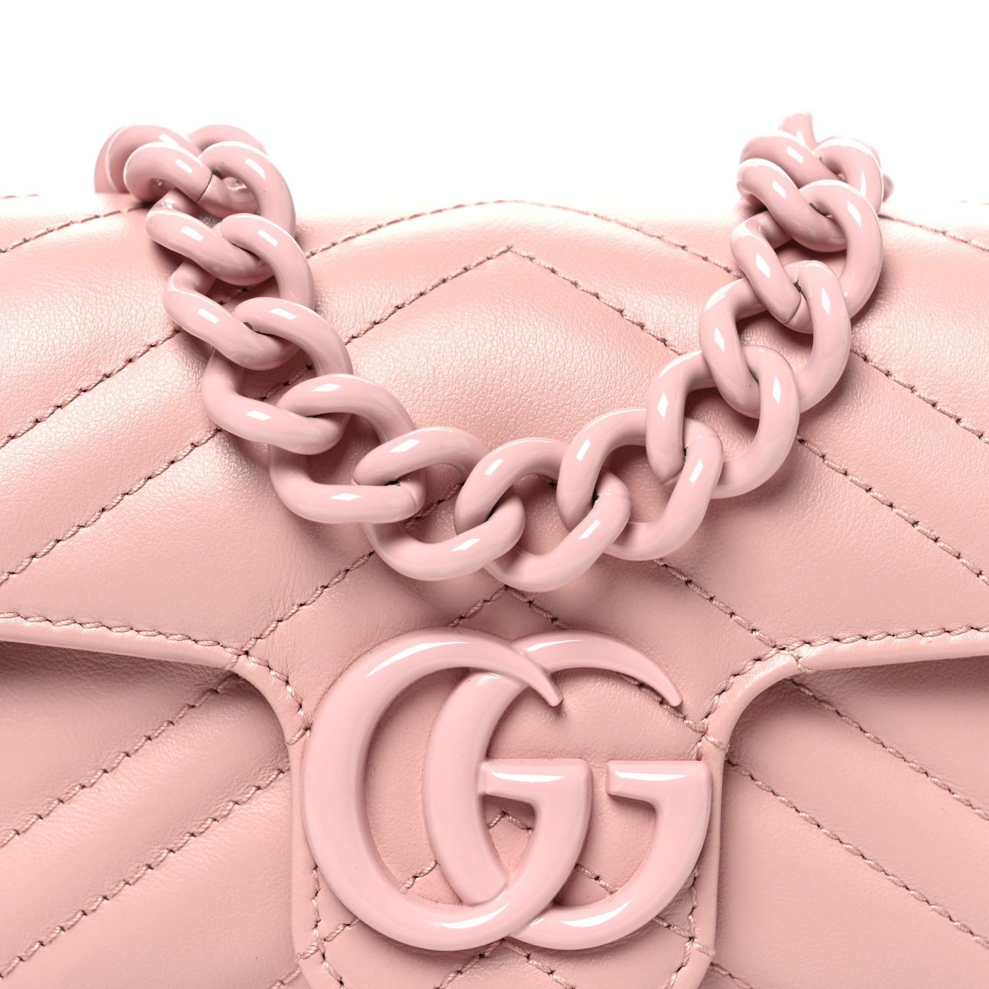 Calfskin Matelasse Monochrome GG Marmont Chain Belt Bag Perfect Pink
