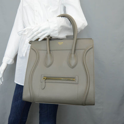 Celine Smooth Calfskin Mini Luggage Bag Taupe 2 of 11