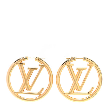 Louis Vuitton Metal Louise Hoop Earrings Gold 1 of 5