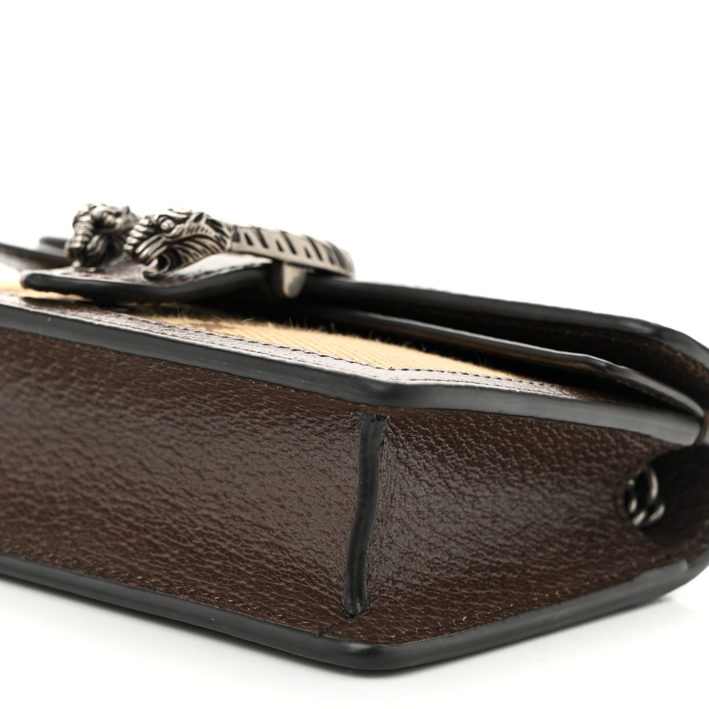 Monogram Jumbo GG Textured Dollar Calfskin Super Mini Dionysus Shoulder Bag Camel Ebony New Acero