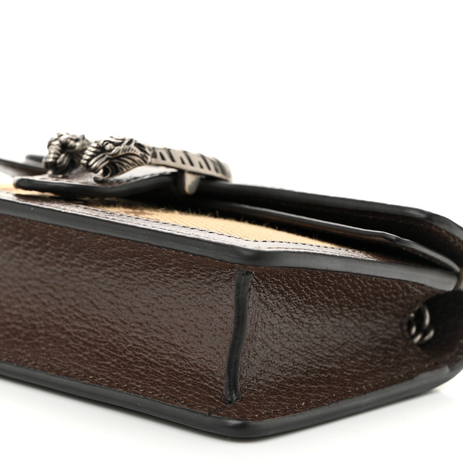 Gucci Monogram Jumbo GG Textured Dollar Calfskin Super Mini Dionysus Shoulder Bag Camel Ebony New Acero 10 of 11