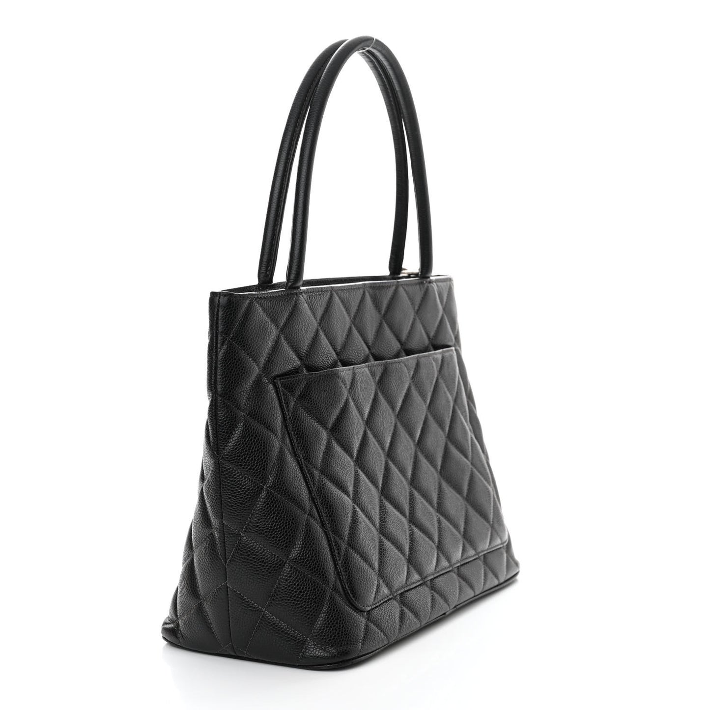 Caviar Quilted Medallion Tote Black