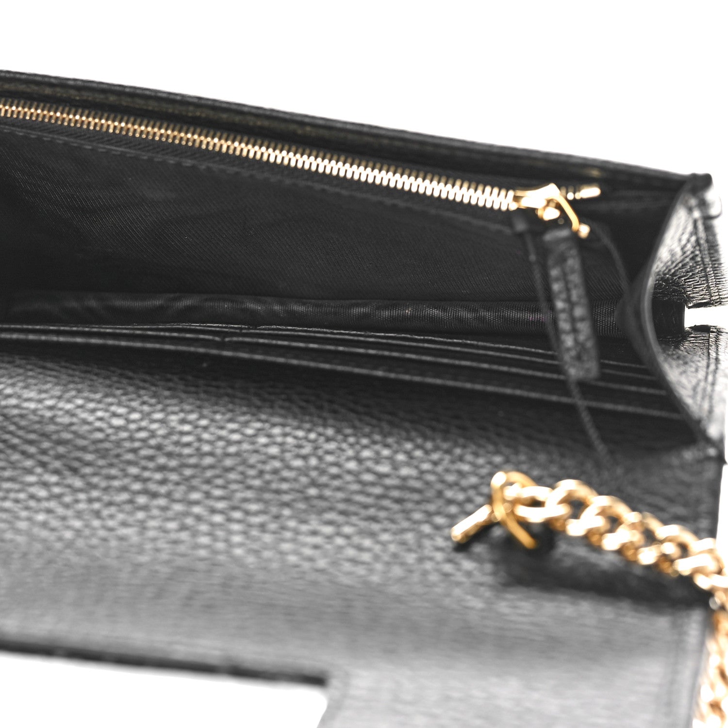 Gucci Calfskin Mini GG Marmont Chain Wallet Black 5 of 10