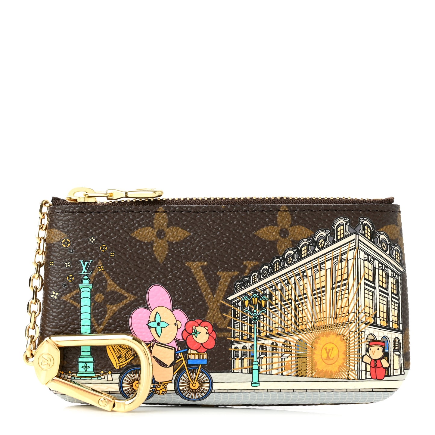 Monogram 2022 Christmas Animation Paris Key Pouch Pink
