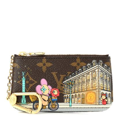 Louis Vuitton Monogram 2022 Christmas Animation Paris Key Pouch Pink 1 of 6