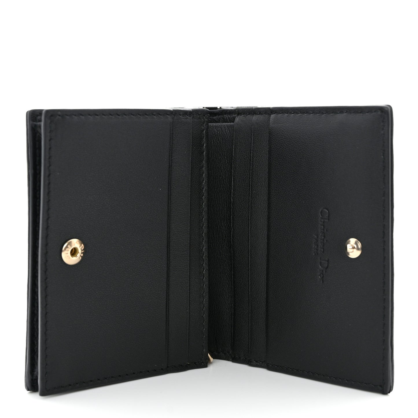 Lambskin Cannage Mini Lady Dior Wallet Black
