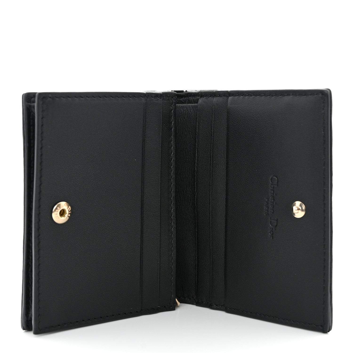 Christian Dior Lambskin Cannage Mini Lady Dior Wallet Black 5 of 9
