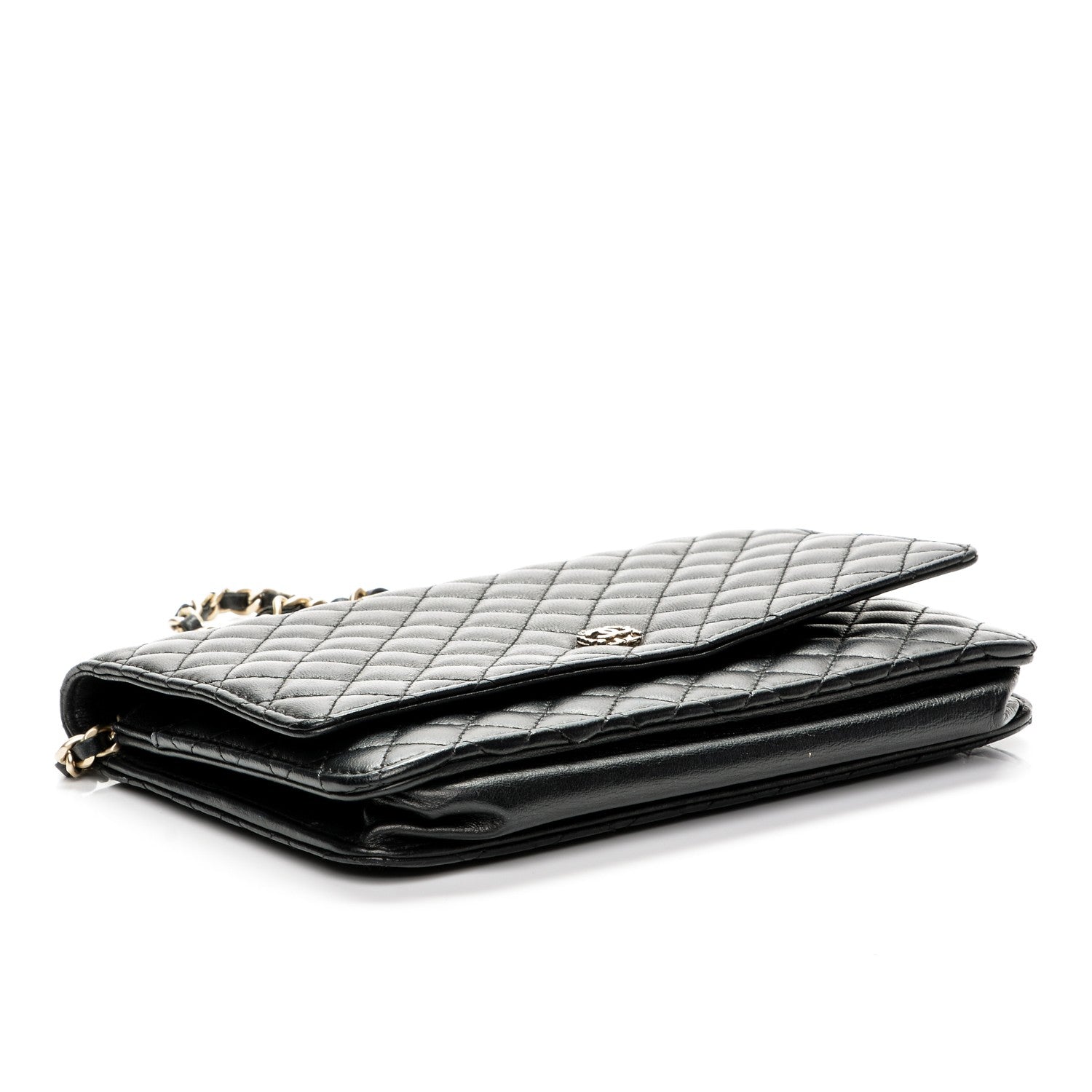Chanel Lambskin Micro Quilted Wallet On Chain WOC Black 4 of 9