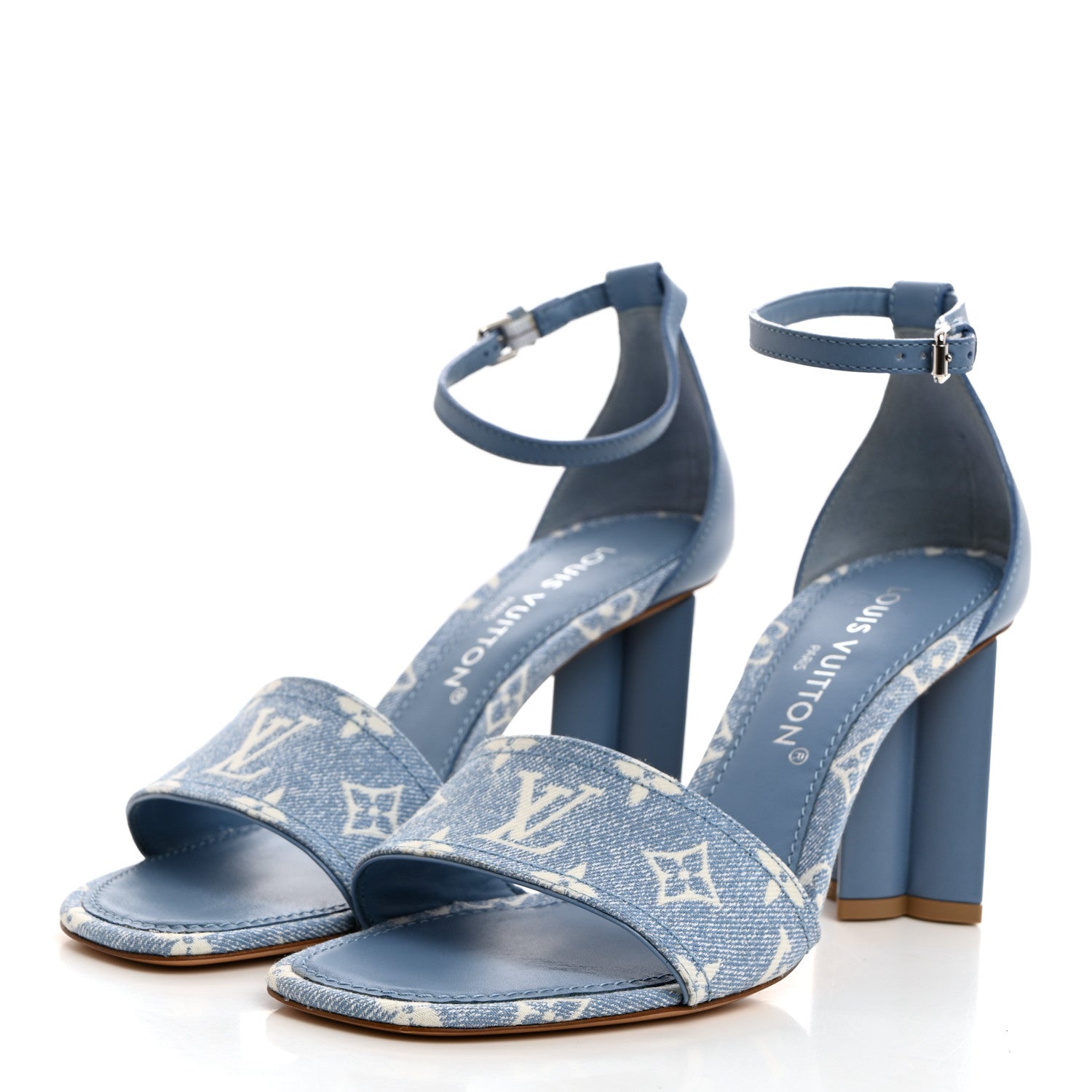 Louis Vuitton Monogram Denim Silhouette Sandals 41 Blue 3 of 9
