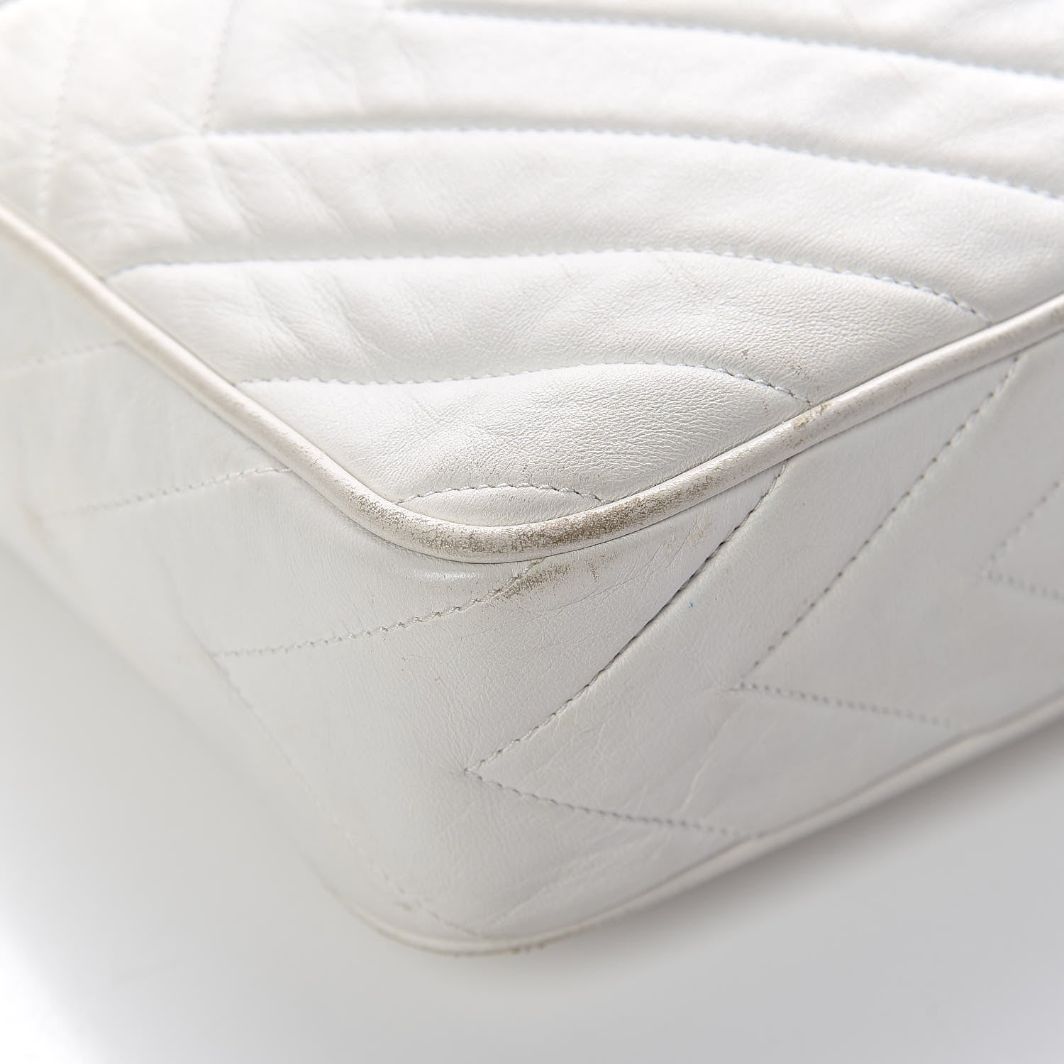 Chanel Lambskin Chevron Tassel Camera Case White 13 of 18
