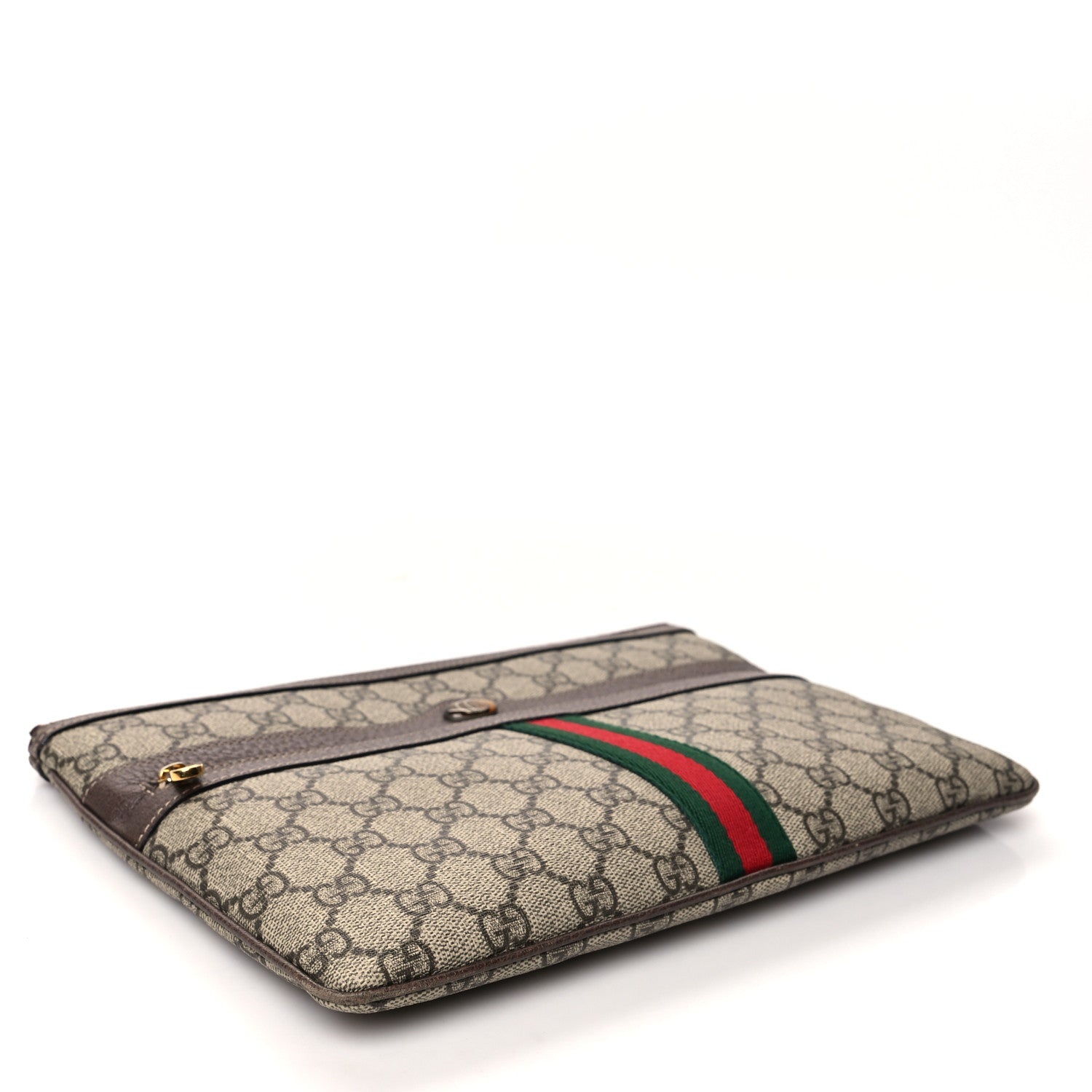 Gucci GG Supreme Monogram Large Ophidia Pouch Clutch Brown 4 of 8