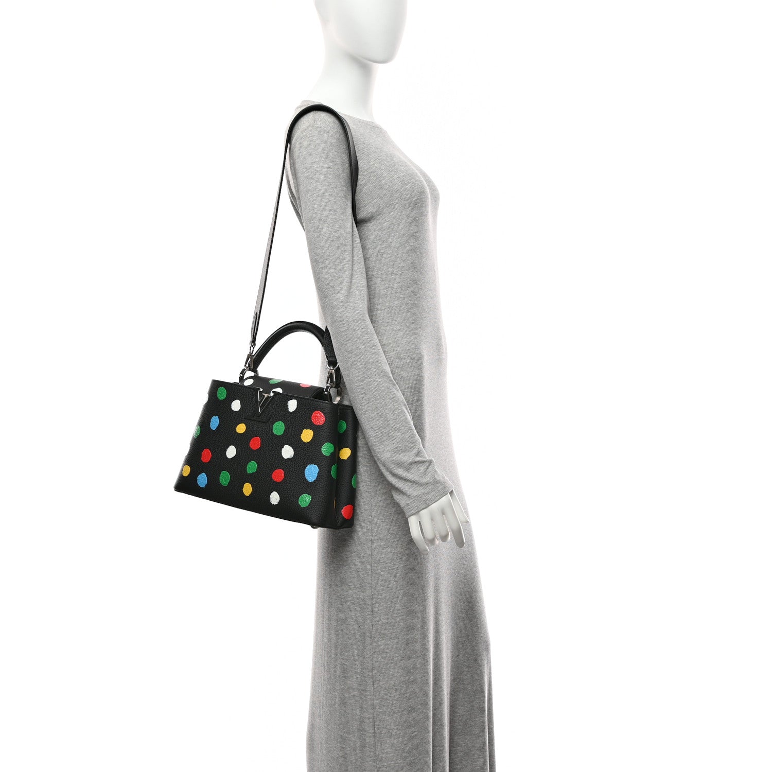 Louis Vuitton LV X YK Taurillon Capucine MM Black 2 of 10
