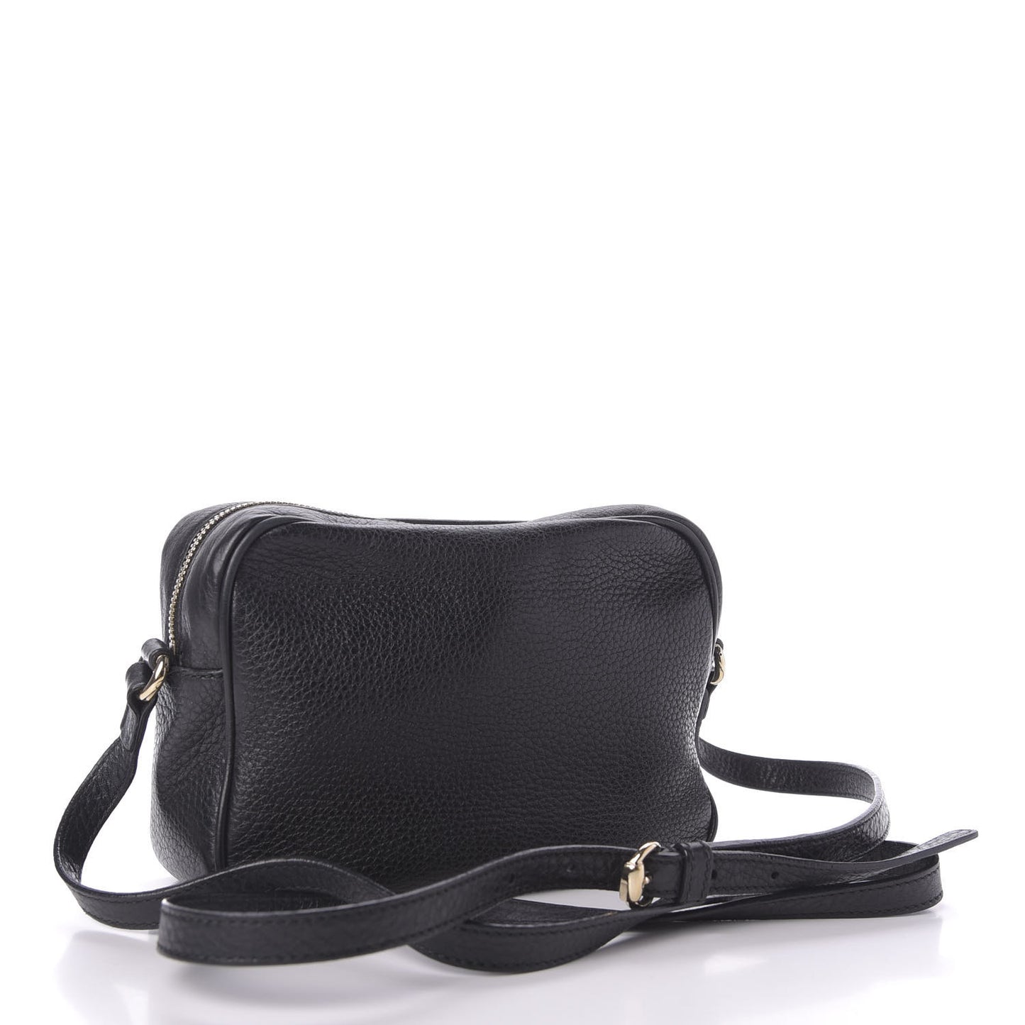 Pebbled Calfskin Small Soho Disco Bag Black