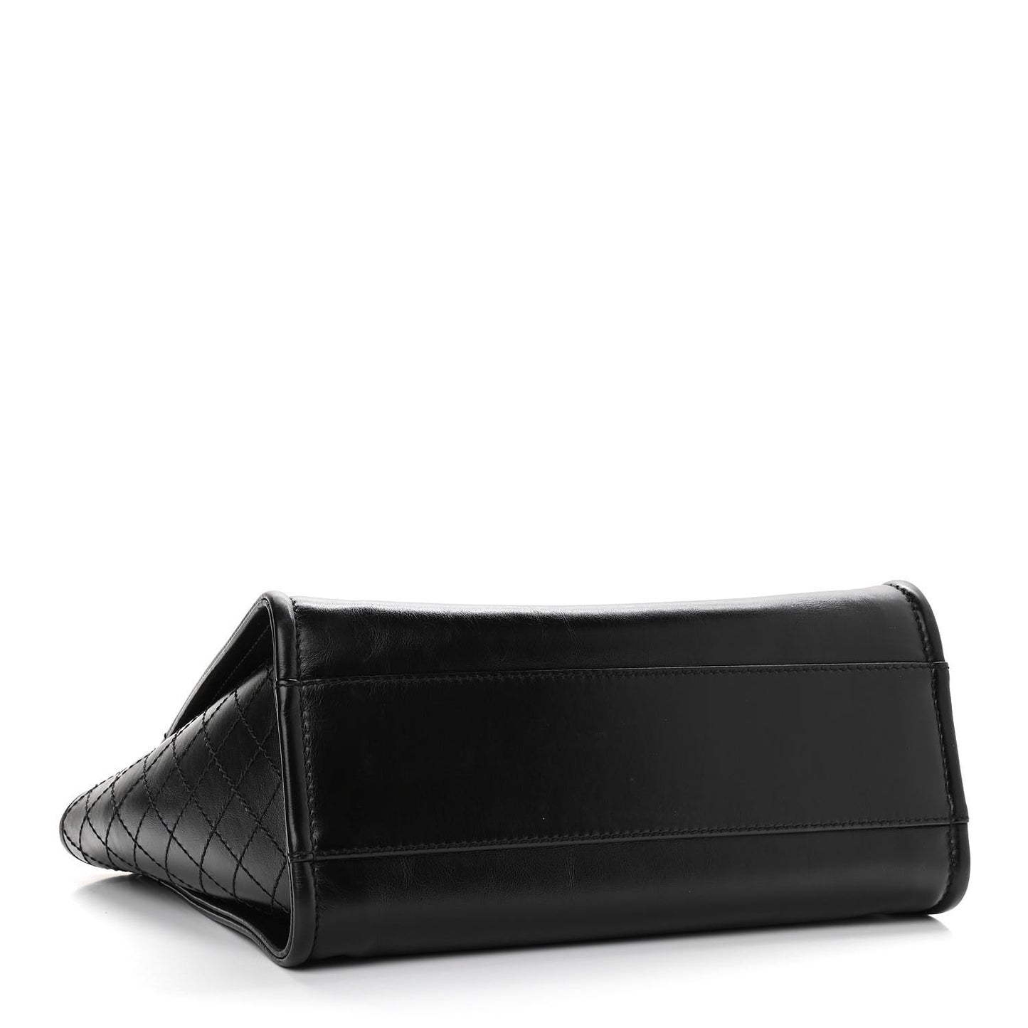 Aged Calfskin Small Charms Deauville Tote Black