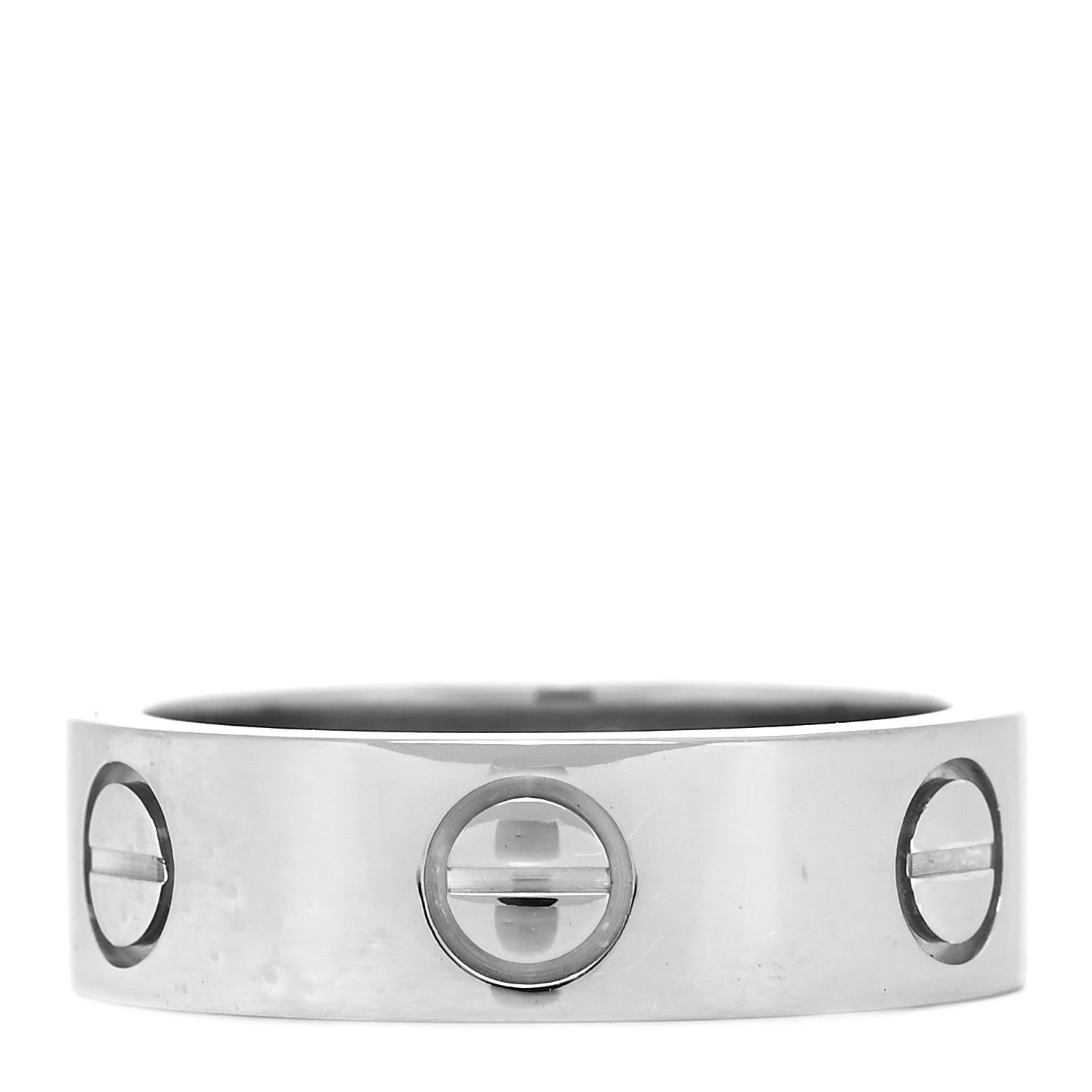 Cartier 18K White Gold 5.5mm LOVE Ring 49 4.75 1 of 4
