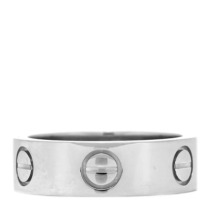 Cartier 18K White Gold 5.5mm LOVE Ring 49 4.75 1 of 4