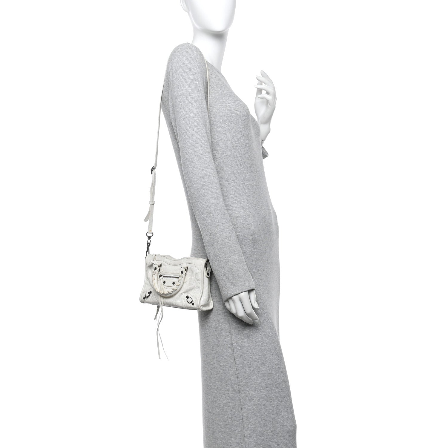 Balenciaga Agneau Classic Hardware Nano City White 2 of 14