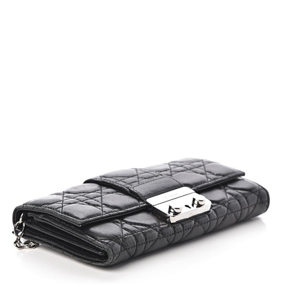 Christian Dior Lambskin Cannage Miss Dior Chain Wallet Black 4 of 8