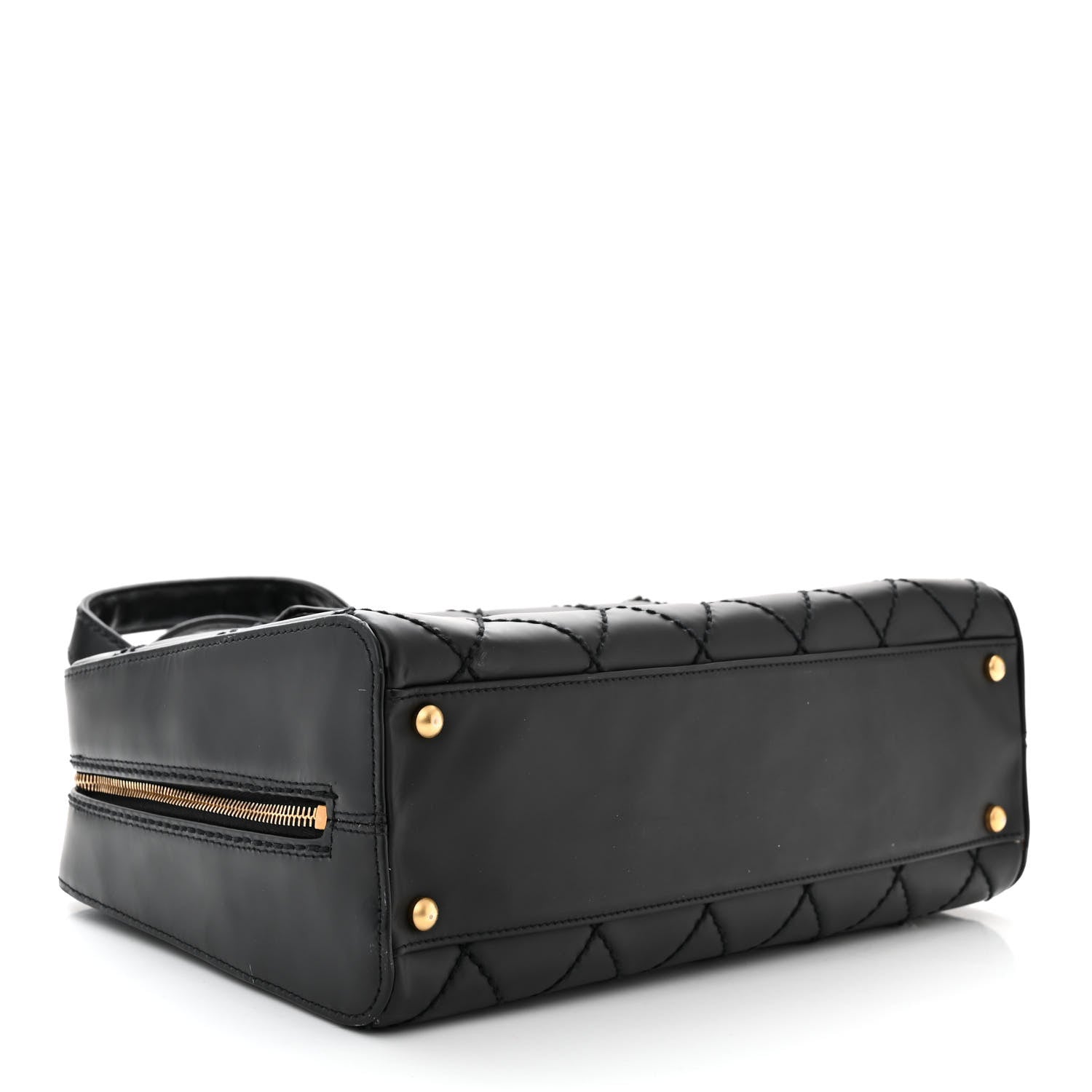 Chanel Calfskin Stitch Surpique Bowler Black 5 of 15