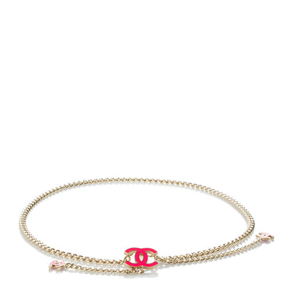 Chanel Enamel CC Chain Belt Pink Gold 1 of 6