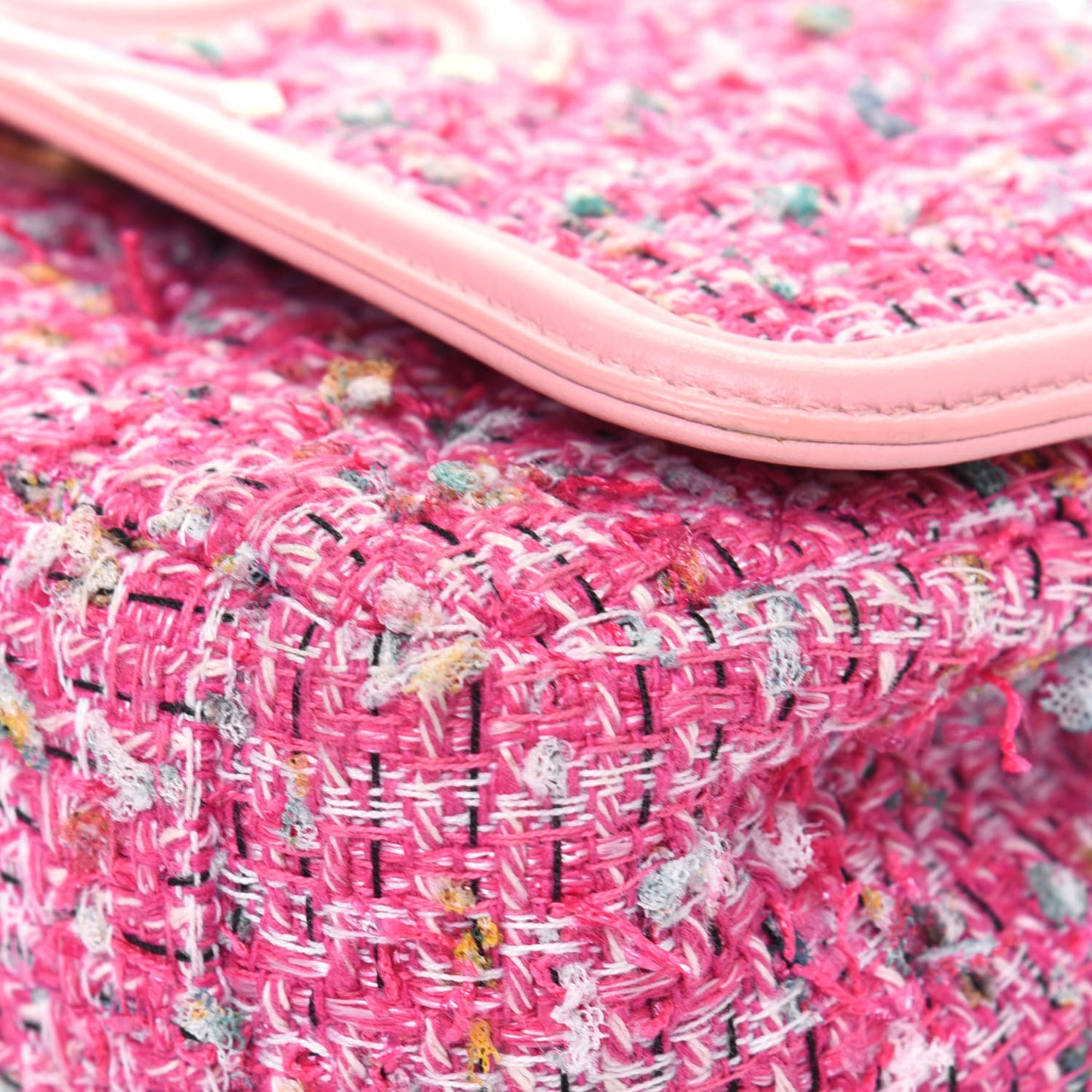 Tweed Lambskin Quilted Small CC Filigree Flap Pink